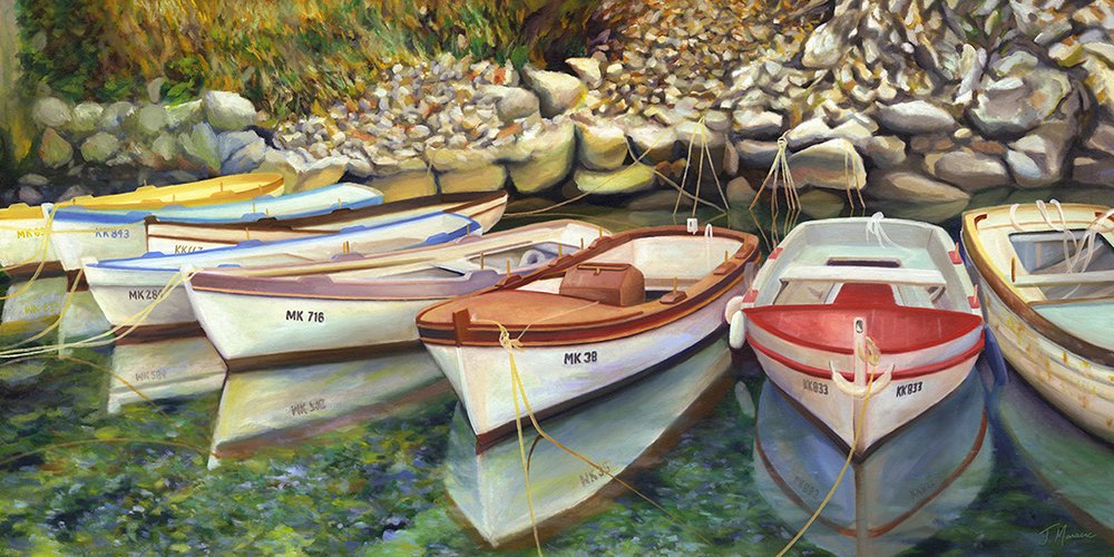 Croatia Boats Oil Painting
